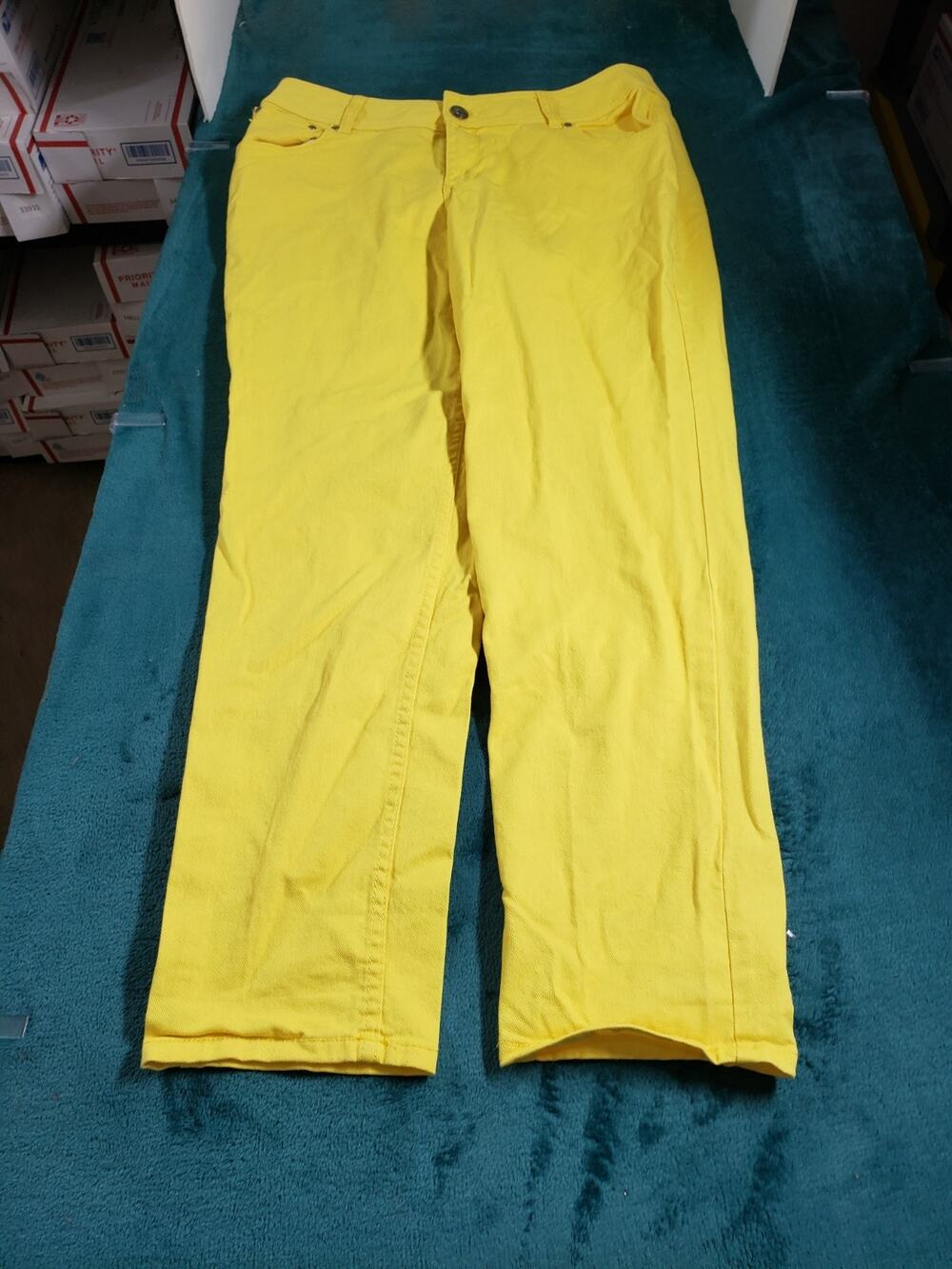 Lane Bryant Jeans Size 16 Women Yellow Pants Stretch Mid Rise Ladies Skinny
